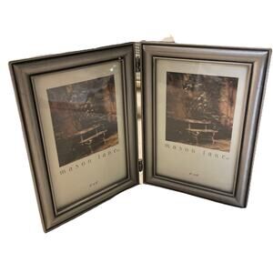 Mason Lane Double 10x6.75” Fits Two 4 x 6 Metal Double Photo Frame Pewter Color